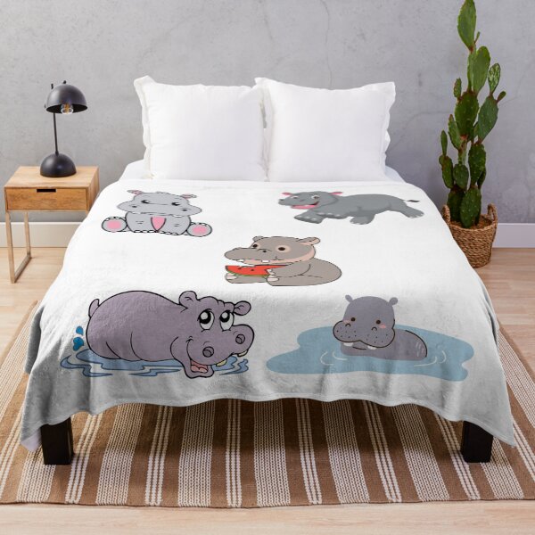 Item preview, Cute Pygmy Hippo Sticker Pack designed and sold by ecdato.