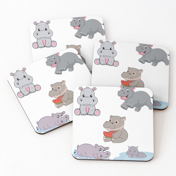 Item preview, Cute Pygmy Hippo Sticker Pack designed and sold by ecdato.