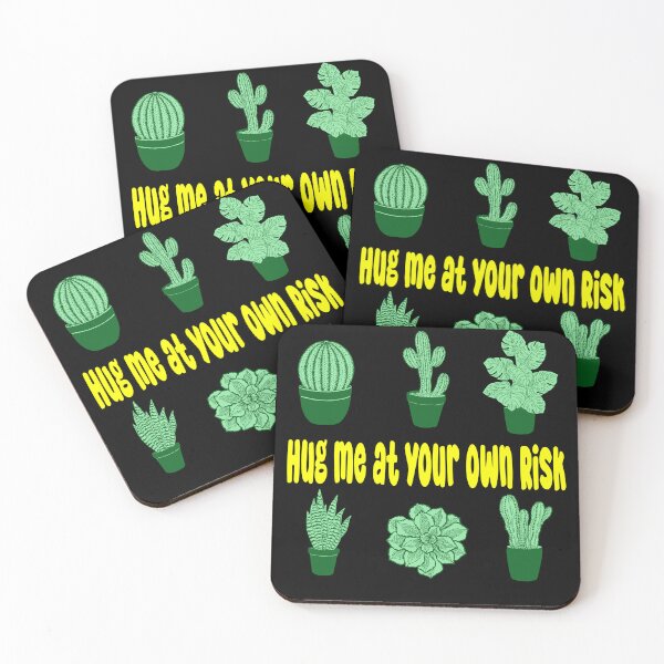 Item preview, cactus desert succulent cacti plant lover Hug me at your own risk stickers pack designed and sold by DesignYourWaystore.