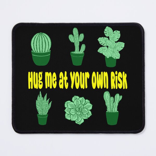 Item preview, cactus desert succulent cacti plant lover Hug me at your own risk stickers pack designed and sold by DesignYourWaystore.