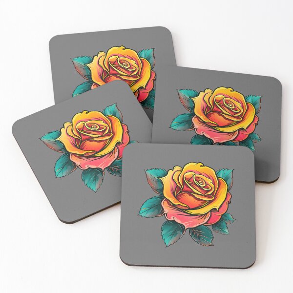 Item preview, Colorful Old School Tattoo Flower designed and sold by Giggl'n Gopher.