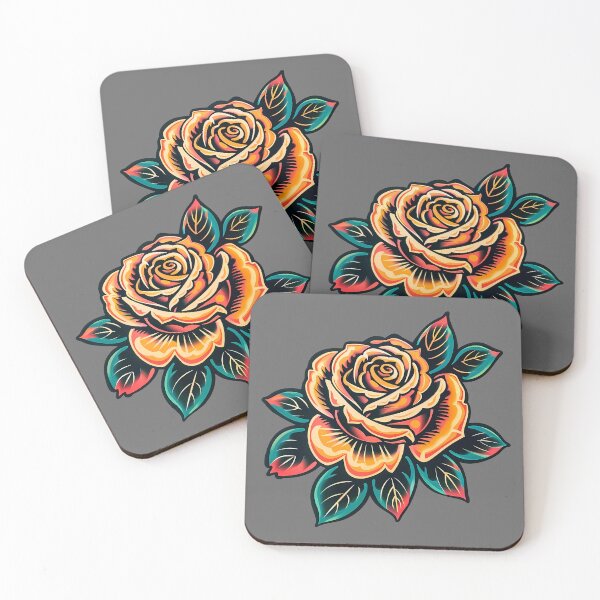 Item preview, Colorful Old School Tattoo Flower designed and sold by Giggl'n Gopher.