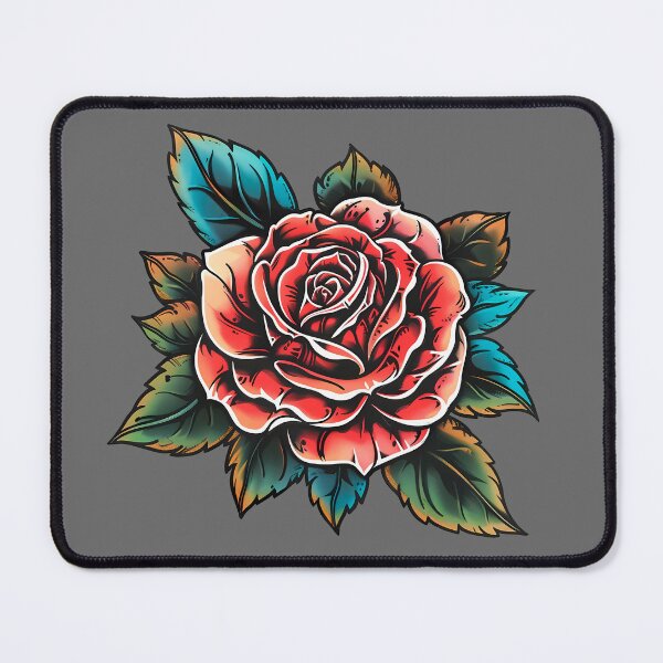 Item preview, Colorful Old School Tattoo Flower designed and sold by Giggl'n Gopher.