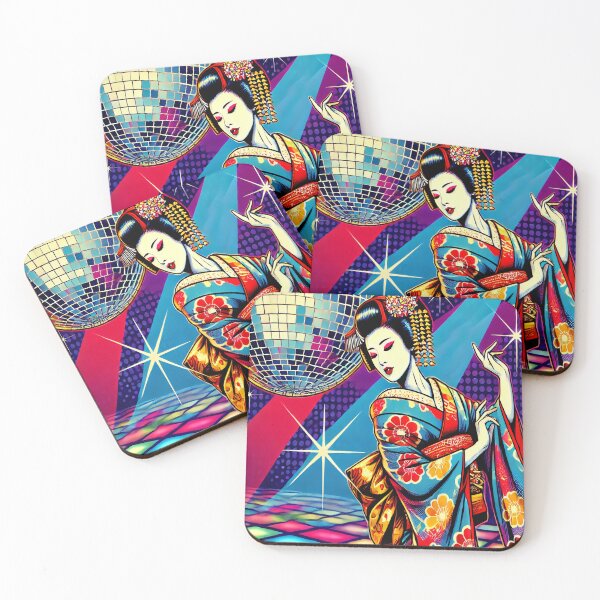 Item preview, Disco Geisha – Retro Japanese Pop Art Fusion designed and sold by SakuraJapanArt.