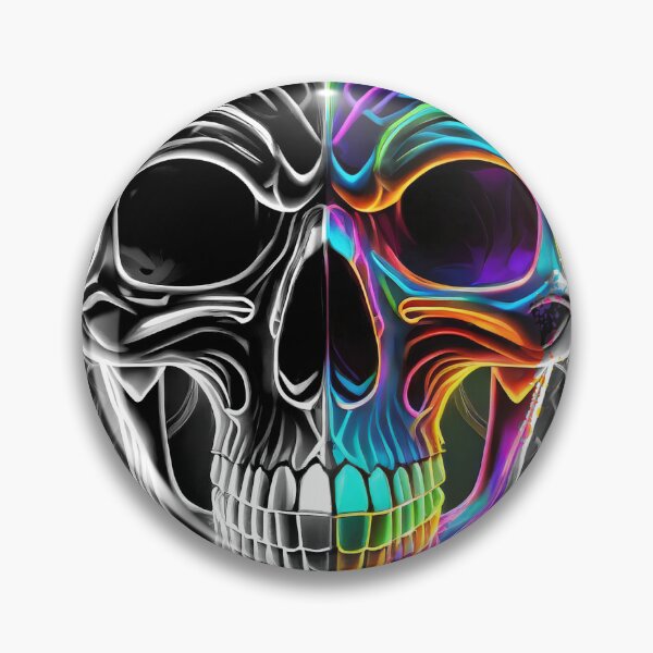 Item preview, A colorful and b&w death's skull designed and sold by Boogeyman Bill.