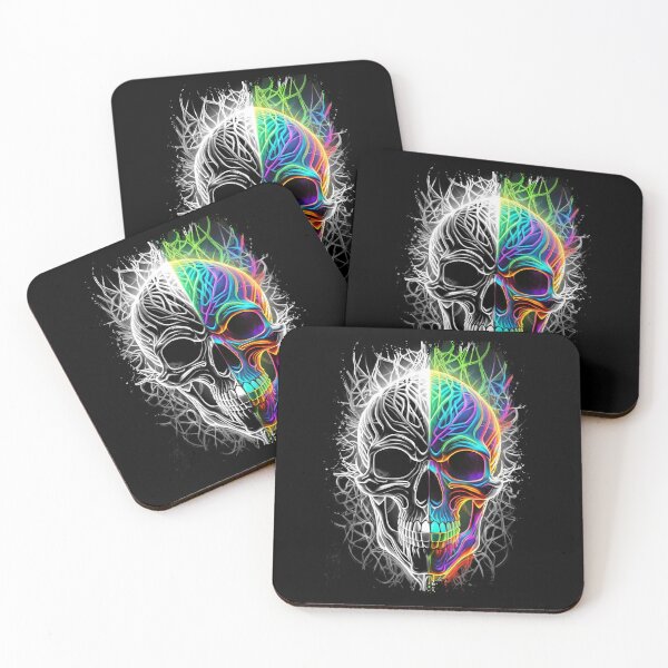 Item preview, A colorful and b&w death's skull designed and sold by Boogeyman Bill.