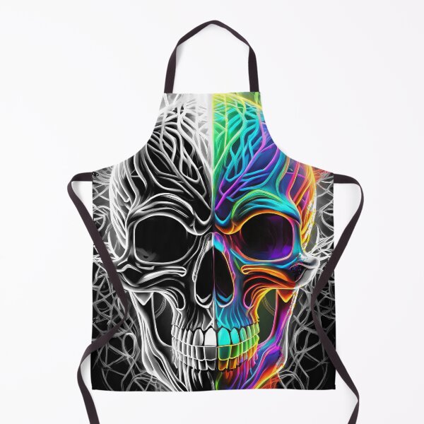 Item preview, A colorful and b&w death's skull designed and sold by Boogeyman Bill.