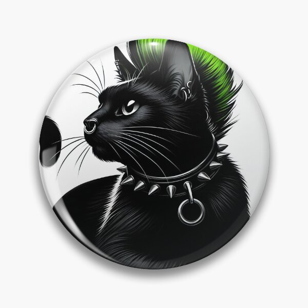 Item preview,  Punk Rock Cat with Green Mohawk designed and sold by IllumeInk.