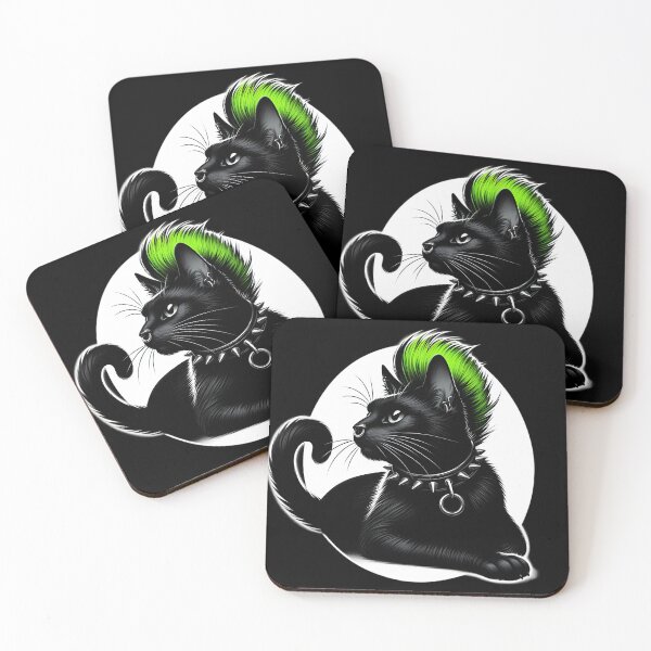 Item preview,  Punk Rock Cat with Green Mohawk designed and sold by IllumeInk.