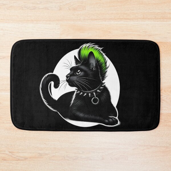 Item preview,  Punk Rock Cat with Green Mohawk designed and sold by IllumeInk.