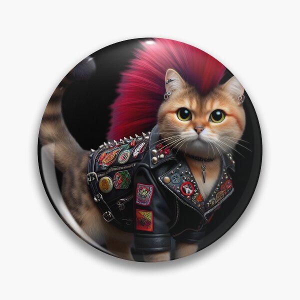 Item preview,  Punk Rock Cat in Leather Jacket designed and sold by IllumeInk.