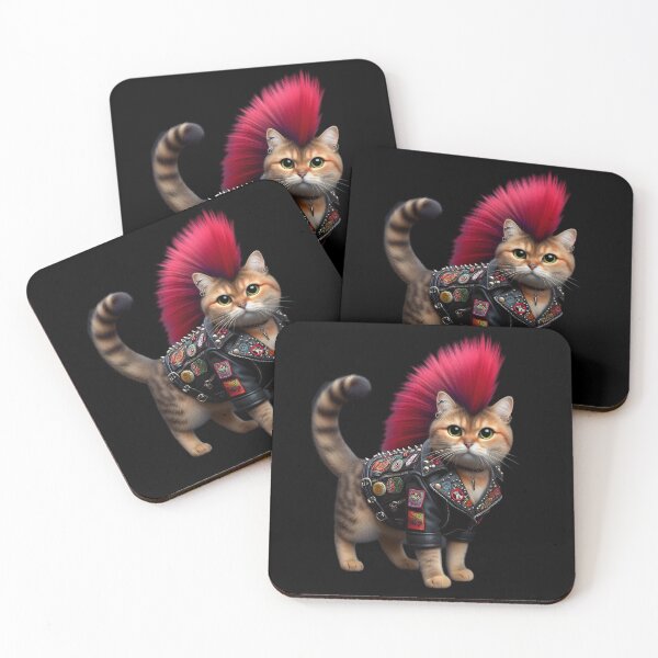 Item preview,  Punk Rock Cat in Leather Jacket designed and sold by IllumeInk.