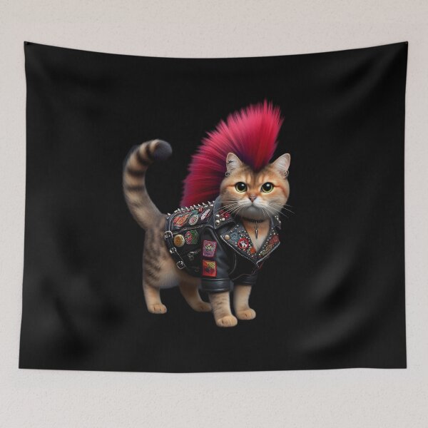 Item preview,  Punk Rock Cat in Leather Jacket designed and sold by IllumeInk.