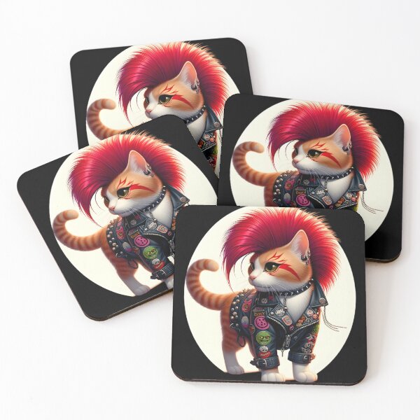 Item preview,  Punk Rock Cat in Leather Jacket designed and sold by IllumeInk.