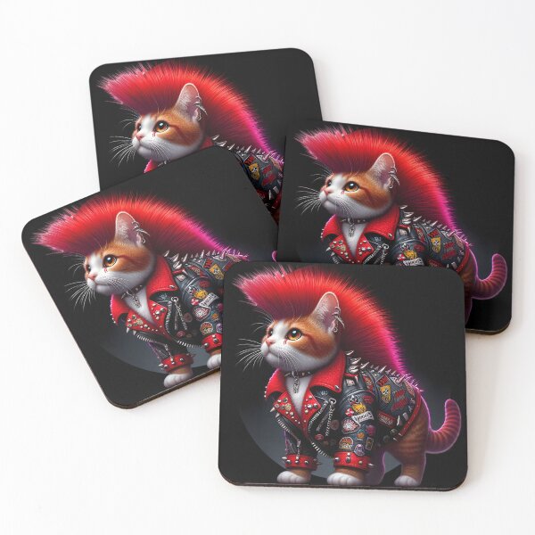 Item preview,  Punk Rock Cat in Leather Jacket designed and sold by IllumeInk.