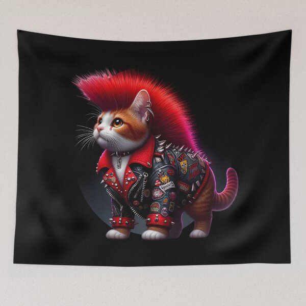 Item preview,  Punk Rock Cat in Leather Jacket designed and sold by IllumeInk.
