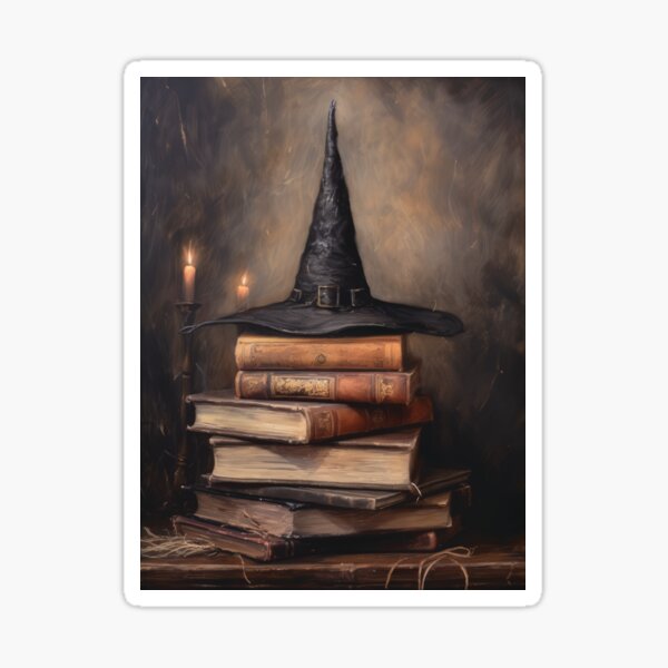 Vista previa del artículo con la obra «Impresión de arte de pared de Halloween Hechizos de brujas Pintura de Halloween», diseñado y vendido por DigiRendezvous.
