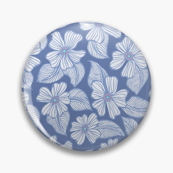 Item preview, Cool Blue Hand Drawn Tropical Flowers Pattern designed and sold by schorrnuff.