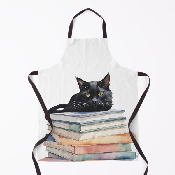 Item preview, Black cat sitting on books, black cat, books designed and sold by KolorellaS.