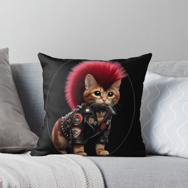 Item preview,  Punk Rock Cat with Red Mohawk designed and sold by IllumeInk.