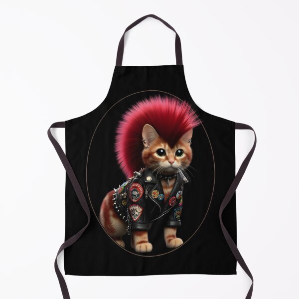 Item preview, Punk Rock Cat with Red Mohawk designed and sold by IllumeInk.