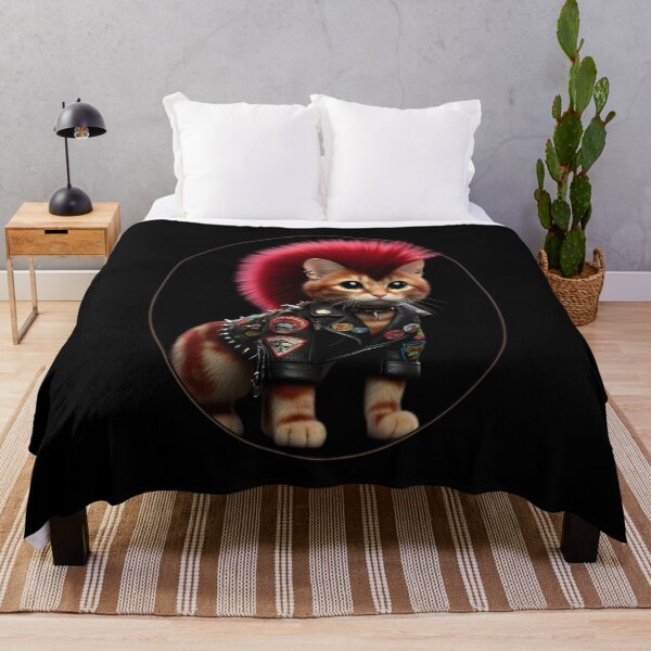 Item preview, Punk Rock Cat with Red Mohawk designed and sold by IllumeInk.