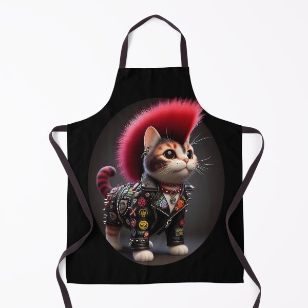 Item preview, Punk Rock Cat with Red Mohawk designed and sold by IllumeInk.