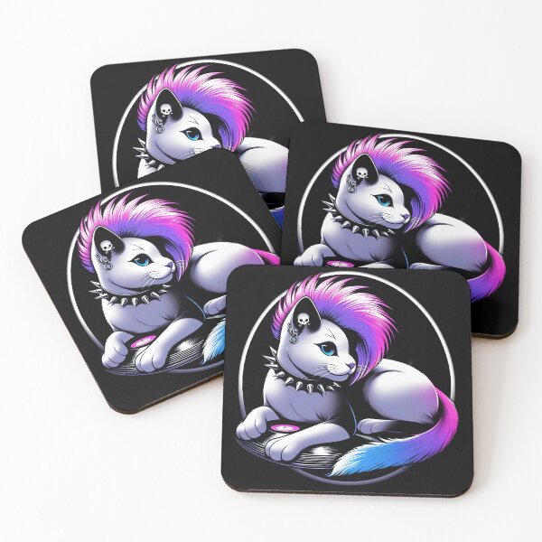 Item preview,  Punk Rock Cat with Vinyl Record designed and sold by IllumeInk.