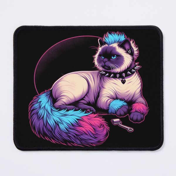 Item preview, Punk Rock Cat with Neon Fur designed and sold by IllumeInk.