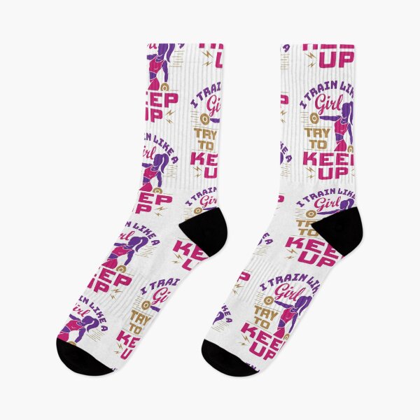 Item preview, I Train Like a Girl Try to Keep Up Workout Weightlifting designed and sold by jaygo.