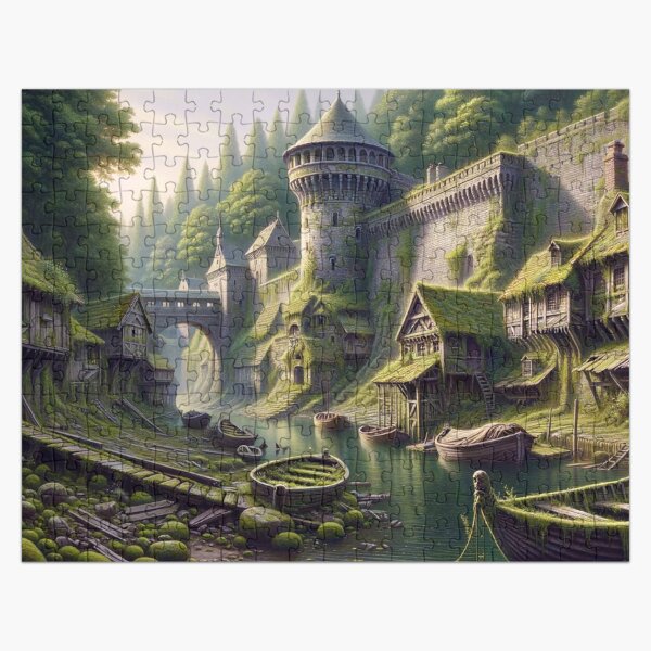 Vista previa del artículo con la obra «Pueblo pesquero», diseñado y vendido por M-Y-A-R-T-.