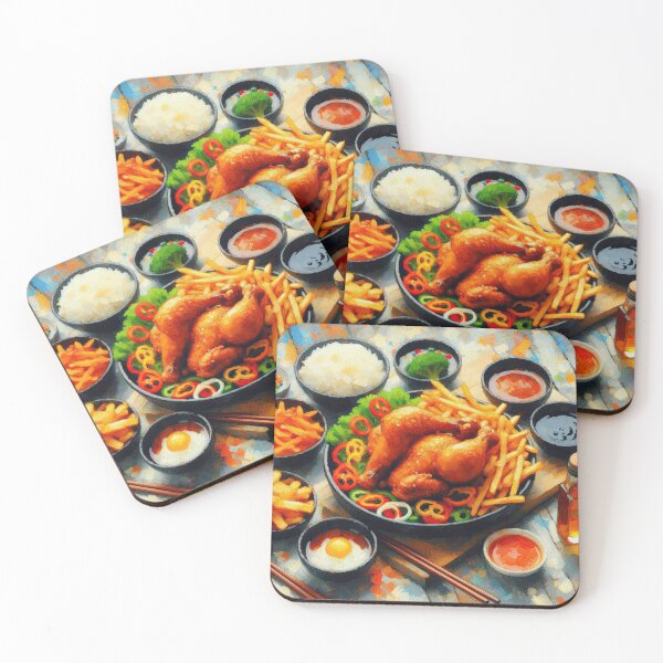 Item preview, Korean Fried Chicken Impressionism Art Style designed and sold by artofuniverse.