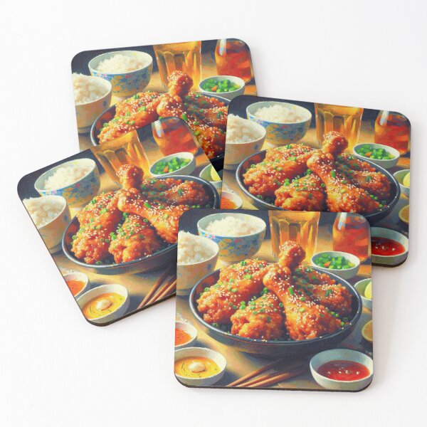 Item preview, Korean Fried Chicken Impressionism Art Style designed and sold by artofuniverse.