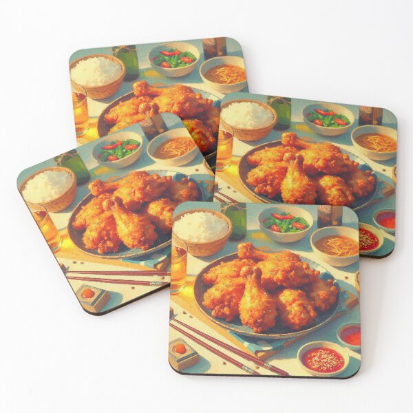 Item preview, Korean Fried Chicken Impressionism Art Style designed and sold by artofuniverse.