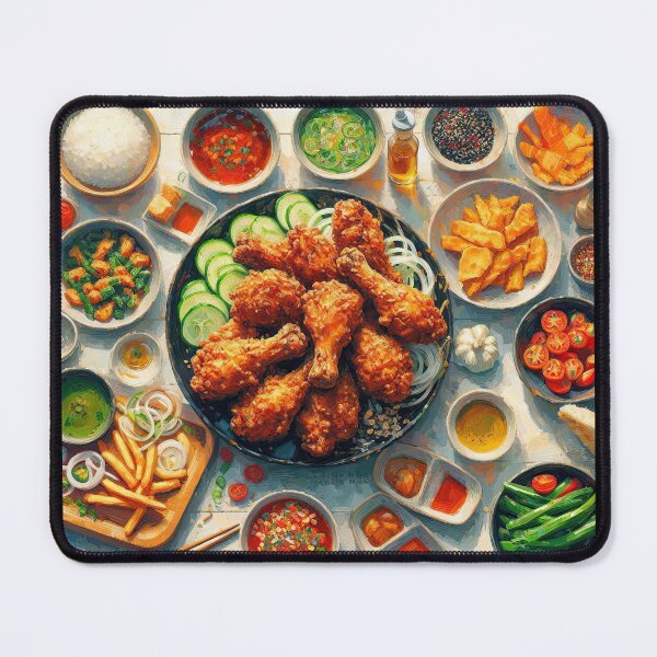Item preview, Korean Fried Chicken Impressionism Art Style designed and sold by artofuniverse.