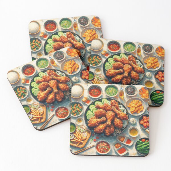 Item preview, Korean Fried Chicken Impressionism Art Style designed and sold by artofuniverse.