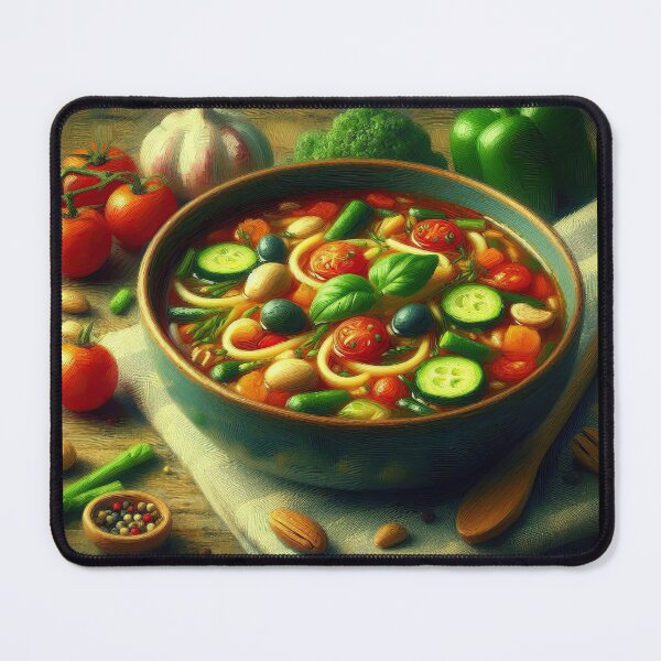 Item preview, Minestrone Soup Impressionism Art Style designed and sold by artofuniverse.