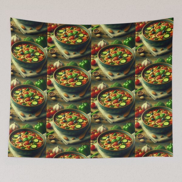 Item preview, Minestrone Soup Impressionism Art Style designed and sold by artofuniverse.