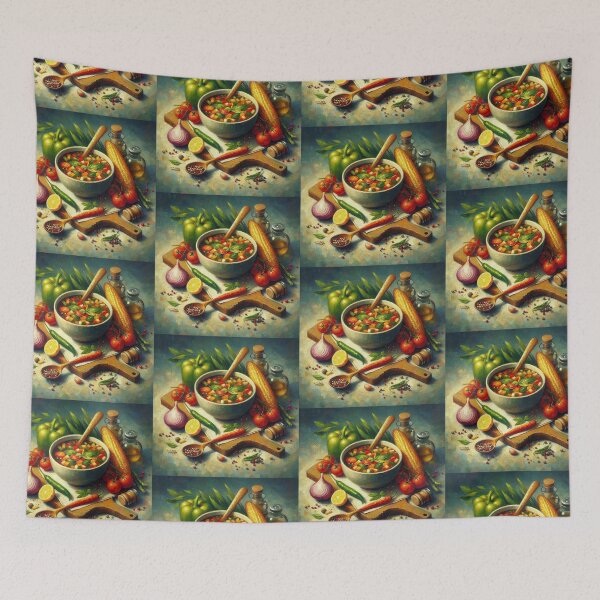Item preview, Minestrone Soup Impressionism Art Style designed and sold by artofuniverse.
