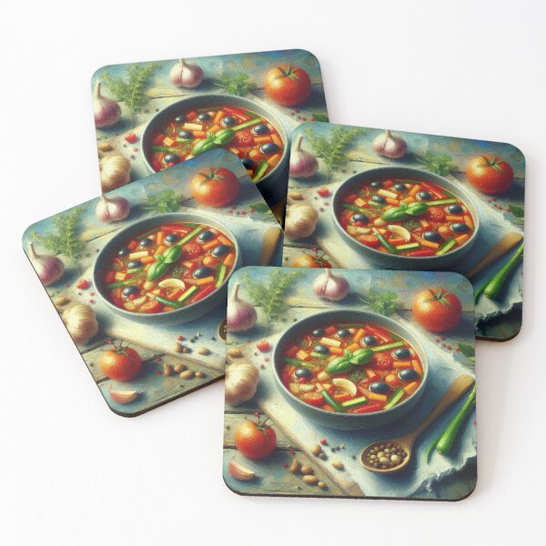 Item preview, Minestrone Soup Impressionism Art Style designed and sold by artofuniverse.