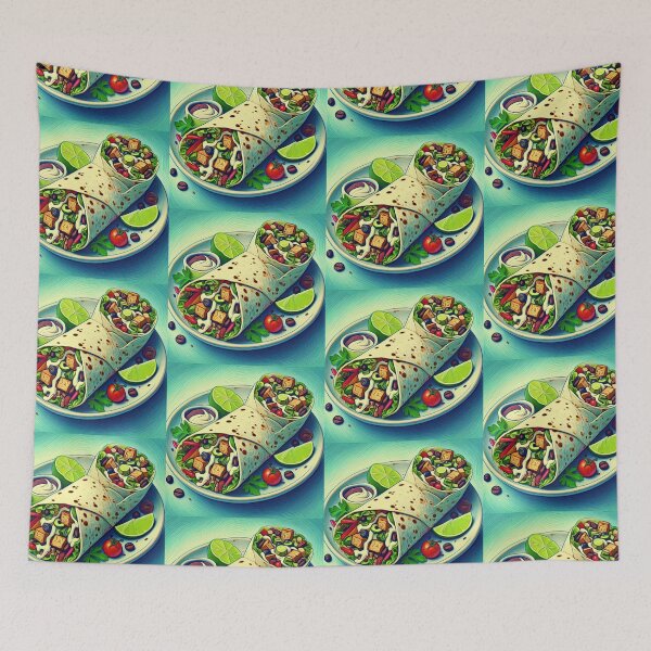 Item preview, Vegan Burrito Impressionism Art Style designed and sold by artofuniverse.