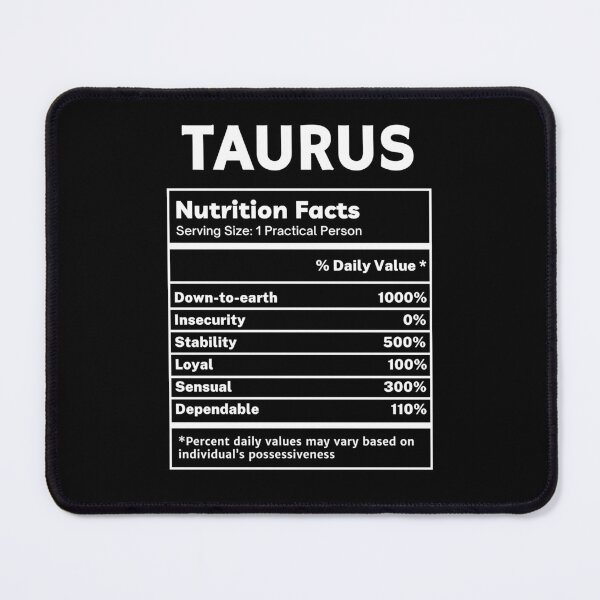 Item preview, Taurus Horoscope Funny Nutritional Facts Gifts designed and sold by SpeakSarcasm.