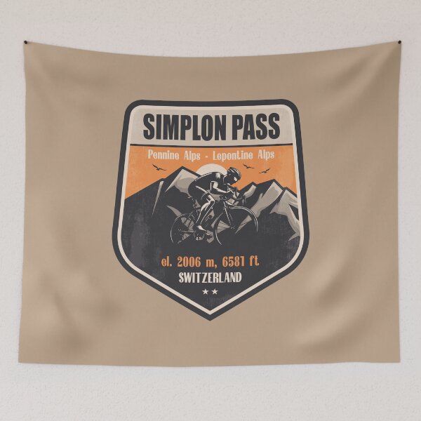 Artikelvorschau, Simplonpass Schweiz Radfahren Berg Design entworfen und verkauft von CynthiaGraphics.