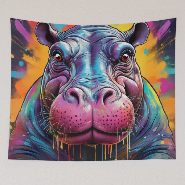 Item preview, Graffitti Style Hippopotamus designed and sold by Boxing Kangaroo Retail Company.