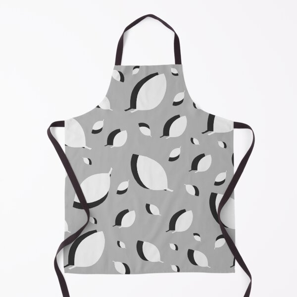 Item preview, Black and white autumn leaves pattern on a grey background designed and sold by by-jwp.