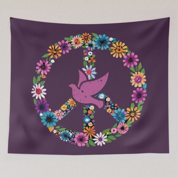 Item preview, Dove Bird of Flower Peace Sign designed and sold by Artepilo.
