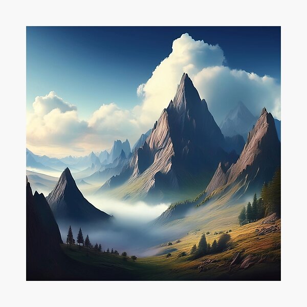 Item preview, Majestic Mountain Range at Dawn designed and sold by RaiyaTees.