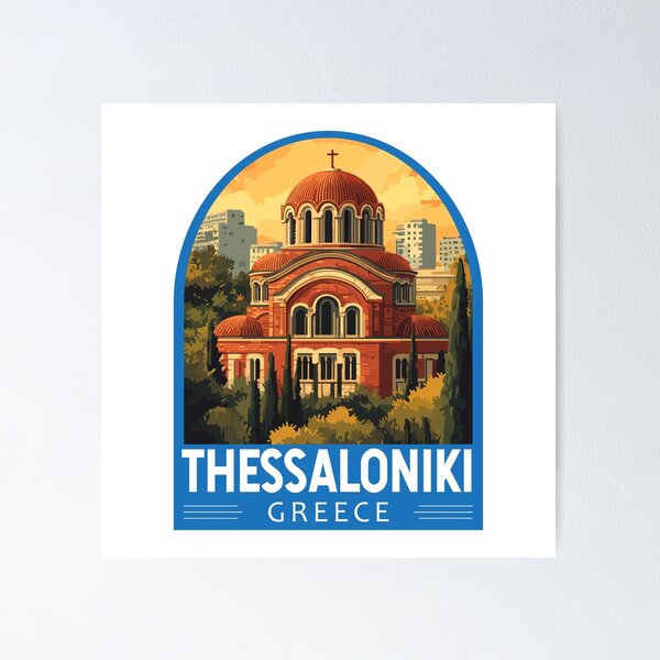 Item preview, Thessaloniki Greece Travel Art Emblem designed and sold by KrisSidDesigns.