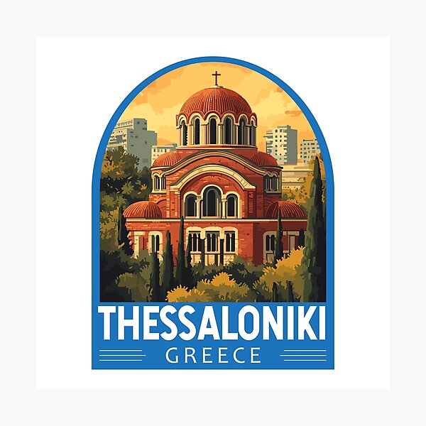 Item preview, Thessaloniki Greece Travel Art Emblem designed and sold by KrisSidDesigns.