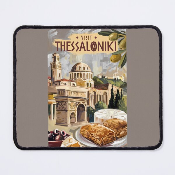 Item preview, Thessaloniki Greece Painterly Travel Art Vintage designed and sold by KrisSidDesigns.